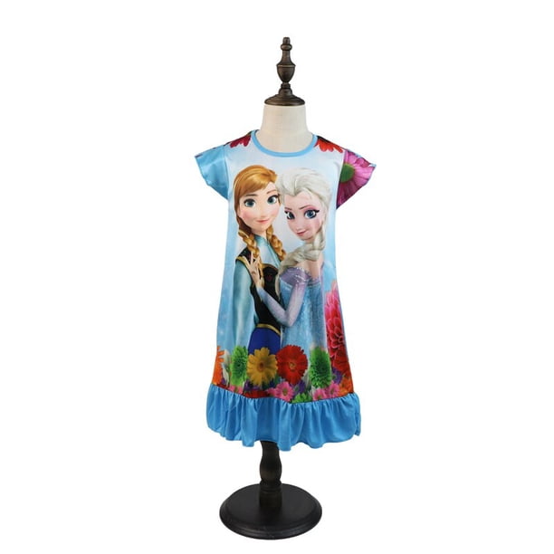 2023 princesas de Disney niña Anna Elsa ropa de verano niños Frozen pijamas para niños vestidos de cumpleaños disfraz Casual 3 8 Y6T-M Gao Jinjia LED