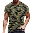 thumbnail image 5 of Mens Workout Shirts Big And Tall Short Sleeve Crewneck Camouflage T-Shirts Causal Stylish Camo Pullover Top Tees,Green 2XL, 5 of 6