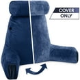 thumbnail image 4 of Medium Husband Pillow - Cover Only - Cozy Microfiber Bed Rest Pillow Cover with Arms - Array of Colors - Generous Side and Back Pockets - Perfect Fit for Your Favorite Comfy Reading Pillow, Dark Blue, 4 of 8