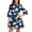 *Navy, variant on ClodeEU Women's Polka Dot Print Round Neck 3/4 Bubble Sleeve Waist Tie Ruffle Mini Dress,Elegant Casual Date Party Swing Dress Black,Women's Plus L