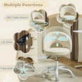 thumbnail image 5 of Ktaxon Vanity Makeup Chair Comfy Cute Accent Chair Small Swivel Task Office Chair with Wheels Linen Fabric Light Khaki, 5 of 8