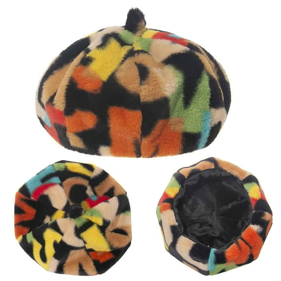 Herrnalise Women Lovely Plus Versatile Plush Britain Retro Keep Warm Painter Hat