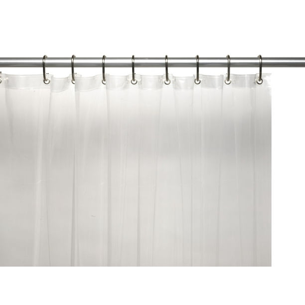 Vinyl Shower Curtain Liner, Extra Long Black Vinyl Shower Curtain