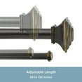 thumbnail image 4 of Kenney Mission 1" Premium Decorative Window Double Curtain Rod, 66-120", Oil Rubbed Bronze, 4 of 5