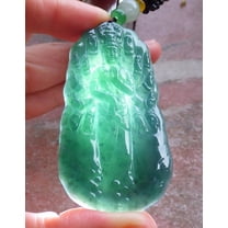 Certified Icy Green Burma Natural A Jade jadeite Pendant 1000 Hand Guanyin Kwan Yin Necklace 650998 TN