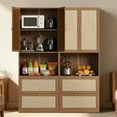 thumbnail image 5 of OMCHOM 73" Tall Kitchen Pantry Storage Cabinet with 2 Doors 2 Drawers and Charging Station,Walnut, 5 of 11