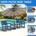 thumbnail image 2 of SERWALL Outdoor Rocking Bistro Set, 3 Pieces Patio Furniture Set, Porch Chairs and Coffee Table Set with Umbrella Hole, for Lawn Balcony Deck, 6-piece Blue, 2 of 10