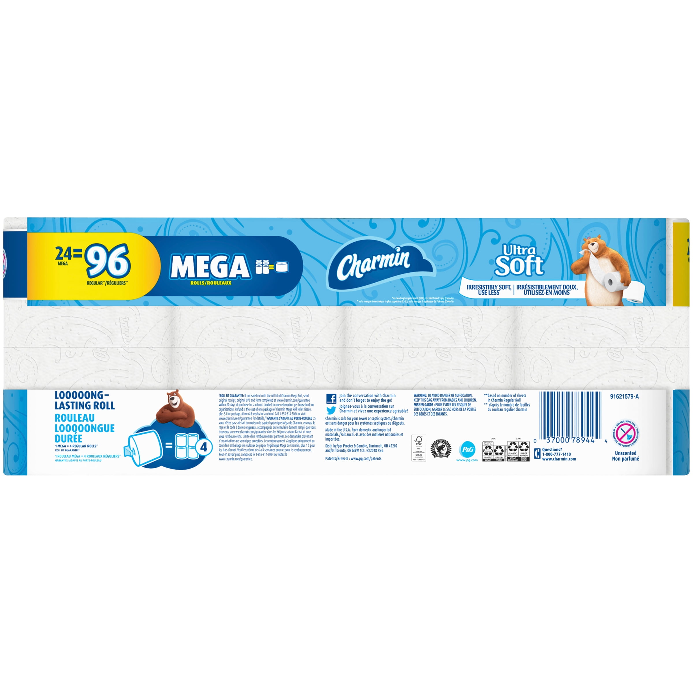 Charmin Ultra Soft Toilet Paper, 24 Mega Rolls