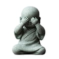 thumbnail image 2 of Bandeja de té china Escultura Decoraciones Estatuilla de monje Estatua de Buda Adornos Sentado Miniatura para mesa Coche Escritorio Oficina , cubrir los ojos Cubrir Ojos Fernando Monje Estatua de Buda, 2 of 8