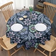 thumbnail image 3 of Pioneer Flower Floral Print Pattern Round Tablecloth 60"x60",Wrinkle Wipeable Table Cloth for Kitchen Dining Room Picnic Patio Party, 3 of 6
