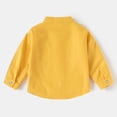 thumbnail image 5 of WUANDIXFA Little Boys Long Sleeve Button Down Shirt Formal Dress Shirts Regular Fit School Uniform Tops (Yellow, 2-3 Years), 5 of 6