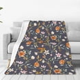 thumbnail image 4 of Cauagu Wildflowers Pattern Flannel Bed Blankets,Fleece Blanket Comfortable Air Conditioning Blanket for Sofa Bed Travel Couch & Living Room -40"x30", 4 of 8