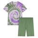 thumbnail image 5 of Conjunto de Pijama de las Mujeres de Manga Corta Sólida de Lechuga Y Pantalones Cortos de 2 Piezas de Poliéster, Pijama Suelto Casual para el Verano, 5 of 6