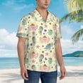 thumbnail image 2 of KLL Men's Hawaiian Shirt Short Sleeve Button Down Beach Shirts-Turtle Crab Sea Horse, 2 of 5