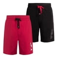 thumbnail image 1 of Pantalones cortos de pijama Fila para hombre, paquete de 2, rojo y negro, talla S, 1 of 4