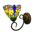thumbnail image 5 of Miumaeov Dragonfly Stained Glass Wall Lamp LED Classic Tiffany Wall Sconce Bedroom Decor, 5 of 11