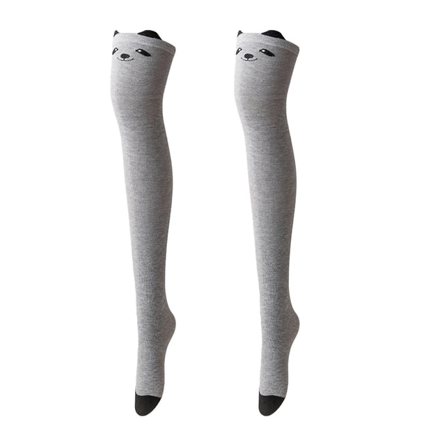 Calcetines altos a rayas para mujer, coloridos, por encima de la rodilla, retro, elásticos, para niñas, cosplay, disfraz de Lolita