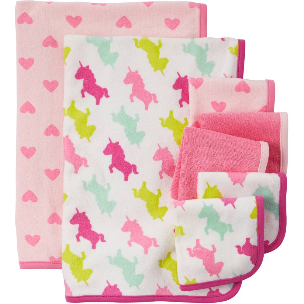 Child Of Mine Made By Carter's Newborn Baby Girl Washcloth And Towel