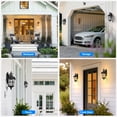thumbnail image 4 of VIANIS Motion Sensor Outdoor Light for House, 16.4" H Black Porch Light Outside with Gold Trim, Waterproof Dusk to Dawn Outdoor Wall Lantern for Garden, Patio, 4 of 11