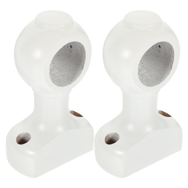 Soporte de barra de cortina de montaje en pared de madera, soporte de pared para cortina, toallero, 2 uds.