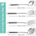 thumbnail image 2 of Mirdinner 4 Pcs Cooking Utensils Set, 304 Stainless Steel Kitchen Utensils, Include Wok Ladle, Slotted Spoon, Wok Spatula and Slotted Spatula, Dishwasher Safe, 2 of 7