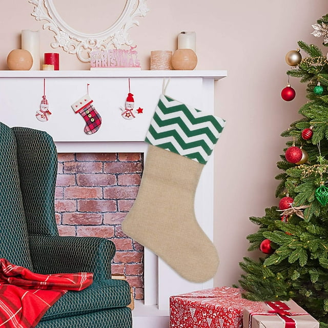 Exquisite Christmas Socks Linen Pouch Conveying Festival Warmth Easter Decorations New Stained Glass Organizer Wreath Ribbon Hanging Stained Glass Window Panel Ocean Winter Lane Glitter Twigs