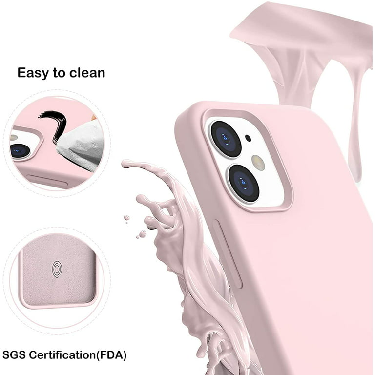 Iphone 12 Mini (5.4) Funda Silicona Líquida con cordón color Rosa