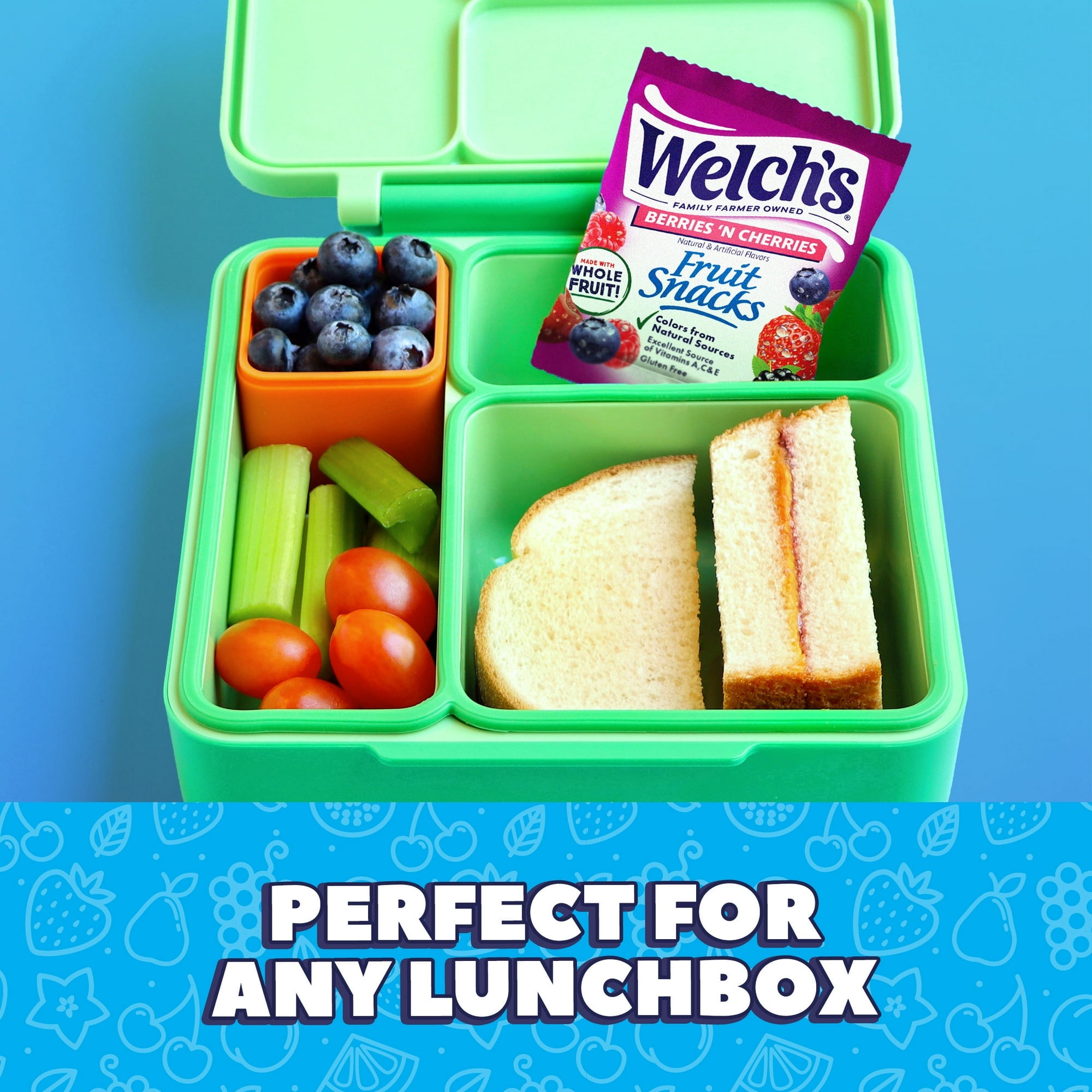 Welch's Fruit Snacks Gluten-Free Berries 'N Cherries Soft Fruit Snacks, 10 Count, 8 oz (Pack of 4)