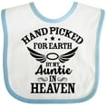 thumbnail image 3 of Inktastic Handpicked for Earth by My Auntie in Heaven with Angel Wings Boys or Girls Baby Bib, 3 of 4