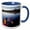 Blue/White, variant on 3drose, Usa, Oregon, Woman in a Sea Kayak on Big Lake - Us48 Glu0294 - Gary Luhm, 11oz Two-tone Black Mug