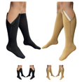 thumbnail image 1 of HealthyNees 2 Pairs Set Closed Toe 20-30 mmHg Zipper Compression Fatigue Swelling Circulation Knee Length Socks (2XL), 1 of 4