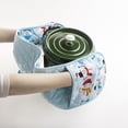thumbnail image 2 of No. 918 Snow Globe Holiday Double Oven Mitt, 35"X8", Cool Blue, 2 of 6
