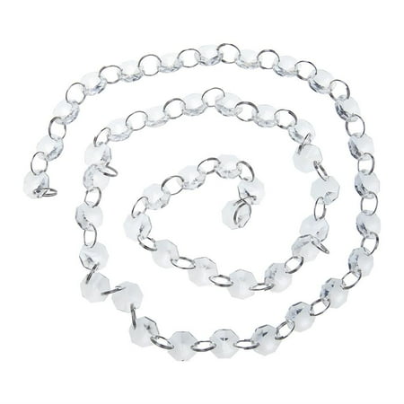 

fankhu Glass Crystal Garland Chandelier Octagon Beads Chain for Hanging Home Decor