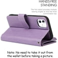 thumbnail image 6 of Wallet Case Compatible with iPhone 11 Detachable 2 in 1 Magnetic Zipper Case,[6 Card Slots] [Wrist Strap] [Stand Feature] Luxury Leather Slim Cover Case for iPhone 11,6.1 inch Purple, 6 of 16