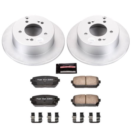 PowerStop Rear Geomet Coated Brake Rotor and Pad Kit Fits: KIA Select Models CRK5853