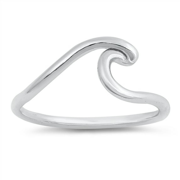 Simple Ocean Wave Surfer Boho Chic Ring New .925 Sterling Silver Band Size 4