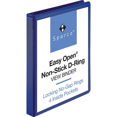 Sparco D-Ring View Binder 1" Capacity 11"x8-1/2" Navy 26973