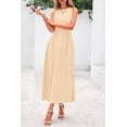 thumbnail image 4 of Vestido PRETTYGARDEN 2025 sin mangas línea A plisado albaricoque Talle S, 4 of 8