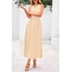 thumbnail image 4 of Vestido PRETTYGARDEN Midi Sin Mangas Línea A Plisado Albaricoque Talla L, 4 of 8