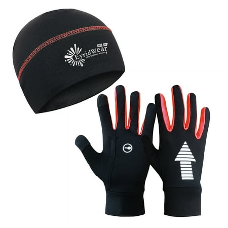 Evridwear Reflective Lightweight Running Cycling Touchscreen Gloves and Beanie Set (1 Set Orange) price history on PriceWatchPro