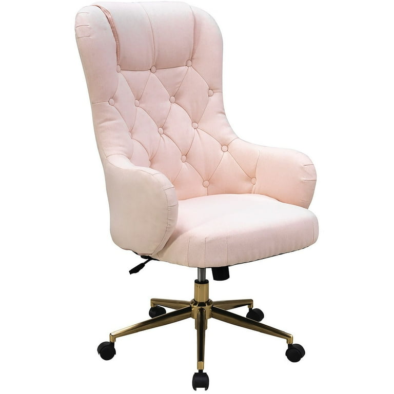 Savannah High Back Office Chair in Pink Polyester with Adjustable