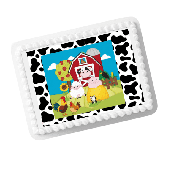 Baby Barnyard Cake Decoration Edible Frosting Photo Sheet  8x10