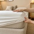 thumbnail image 4 of REGALWOVEN Fitted Sheet, Polyester Stripes Bed Sheets, Breathable and Comfortable Bedding for All Seasons White 1 PC 53.9x74.8 inch, 4 of 5