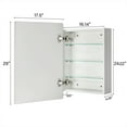 thumbnail image 6 of 17.5'' x 29'' Polished Nickel Recessed and Surface Mount Bathroom Medicine Cabinet with Mirror Square Cornered Metal Framed Rounded Rectangle Medicine Cabinet Mirror, 6 of 8