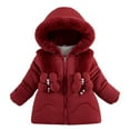 thumbnail image 2 of Ndbuld Toddler Heavyweight Puffer Jacket Girls Winter Clothes Plus Velvet Thickened Fashionable Middle and Large Children's Medium and Long Little Girl Fashionable Coat Cotton Jacket 9 Months, 2 of 4