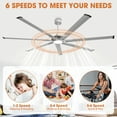 thumbnail image 6 of Parrot Uncle Industrial 84" Silver Large Ceiling Fan with LED Lights and Remote Control, 6 of 16