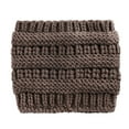 thumbnail image 7 of LINASHI Beanie Hats for Women Winter Warm Ponytail Hole Hair Cap Elastic Woolen Knitted Stretch Beanie Hat, 7 of 7