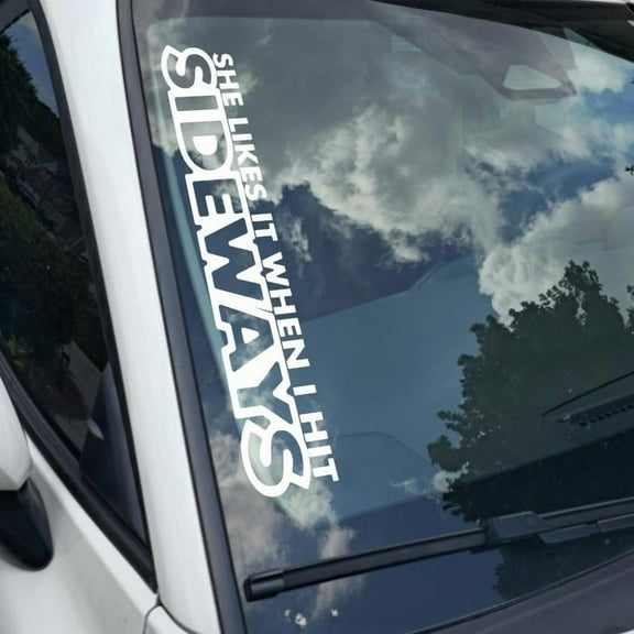 She likes it when i hit sideways Vinyl Decal Sticker Bumper Window UV & Water Resistance Banner 21" perfect fit for windshield Low life
