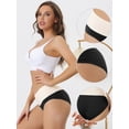 thumbnail image 3 of Unique Bargains Women's High Waist Cotton Underwear Stretch Briefs Tummy Control Panties L Black, 3 of 6