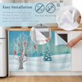 thumbnail image 5 of Christmas Blue Cabinet Curtain 32"Wx55"L, Dustproof Pantry Door Curtain with Self Adhesive Tape, Cardinal Birds Winter Snowy Tree Tall Storage Cover Privacy Drape for Bathroom Kitchen Laundry Room, 5 of 9